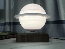 Ladda upp bild till gallerivisning, Saturn-lampe med magnetisk leviterende kugle og trælook-base
